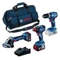 Bosch 0615990N35 18V Brushless 3pc Cordless Kt with 2 x 5.0Ah Batteries, Charger & Tool Bag £399.95